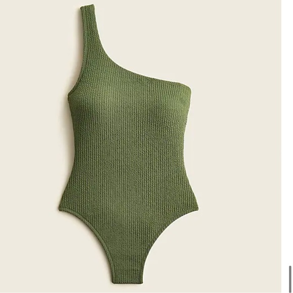 J. Crew Other - NWT J. Crew Hunter Green Textured One-Shoulder One-Piece Swimsuit 20